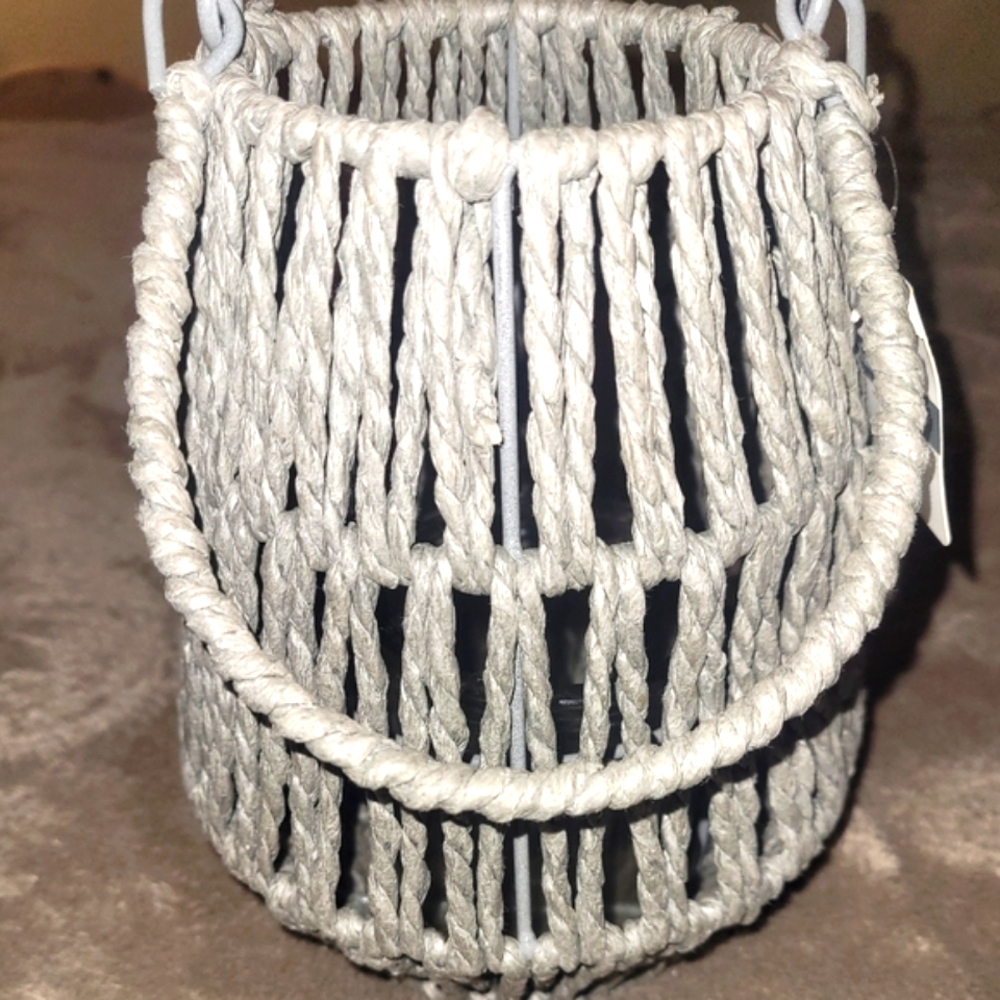 Gray Woven Lantern NEW!